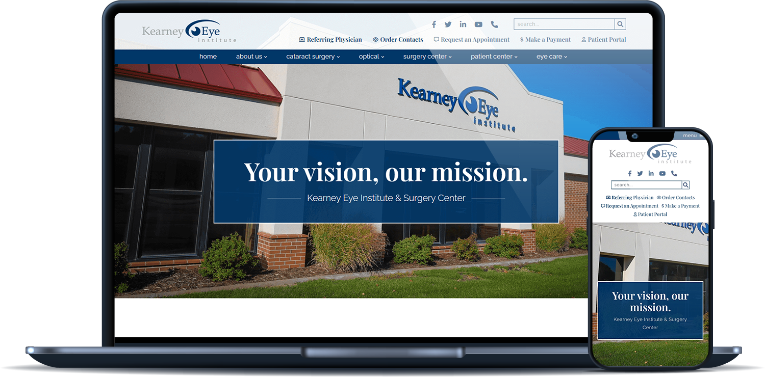 Kearney Eye Institute desktop and mobile sites