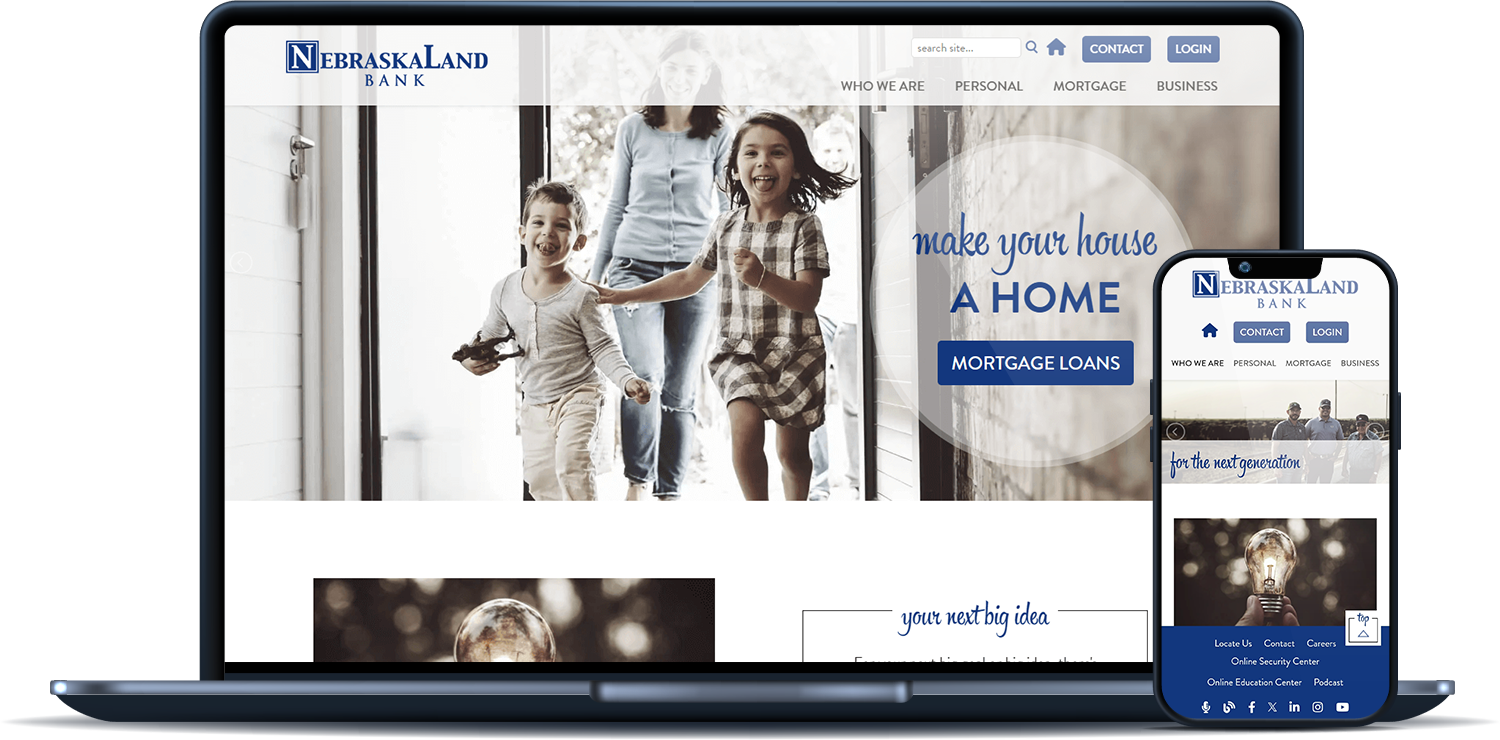 NebraskaLand Bank desktop and mobile sites