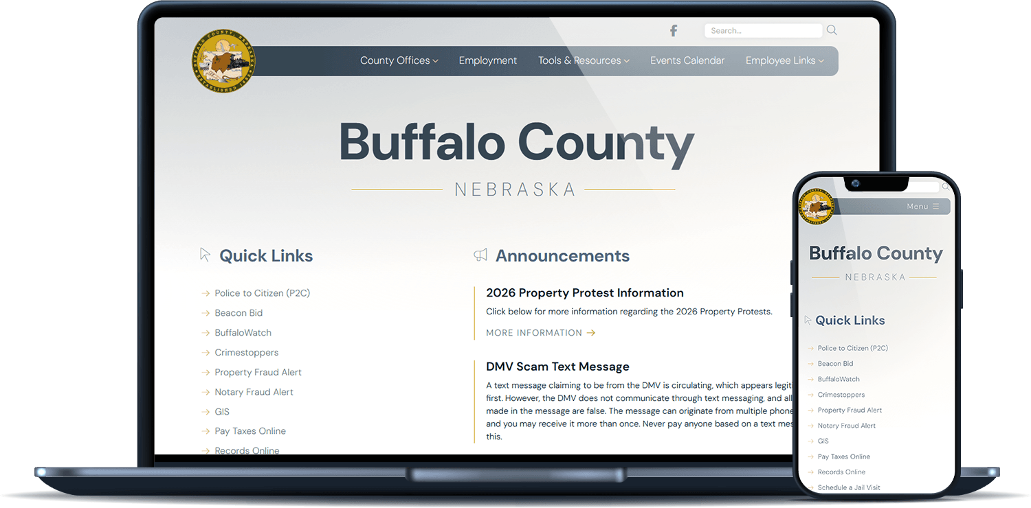 Buffalo County, NE desktop and mobile sites