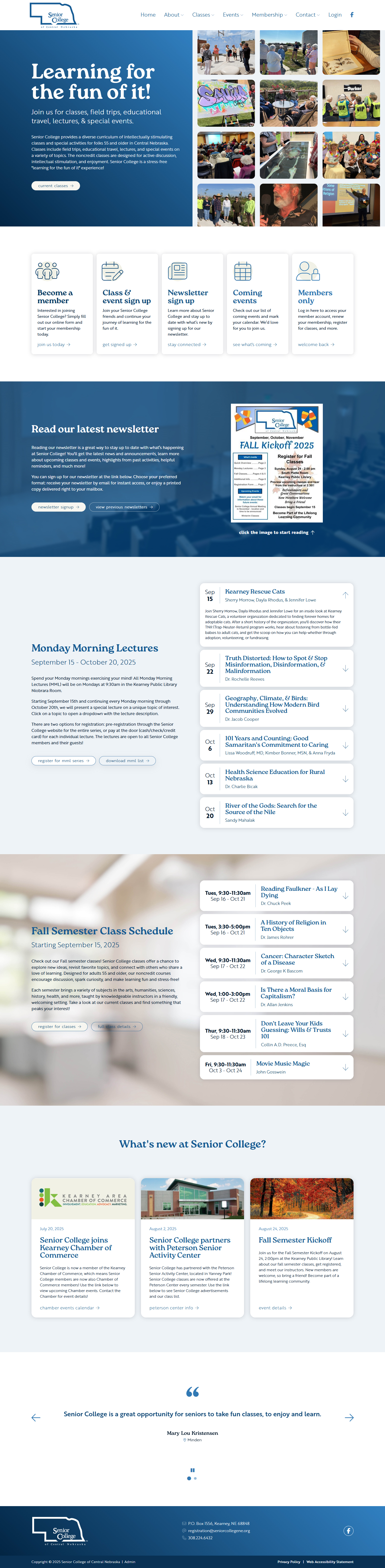 Senior College home page