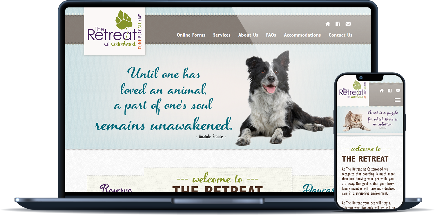 The Retreat at Cottonwood desktop and mobile sites