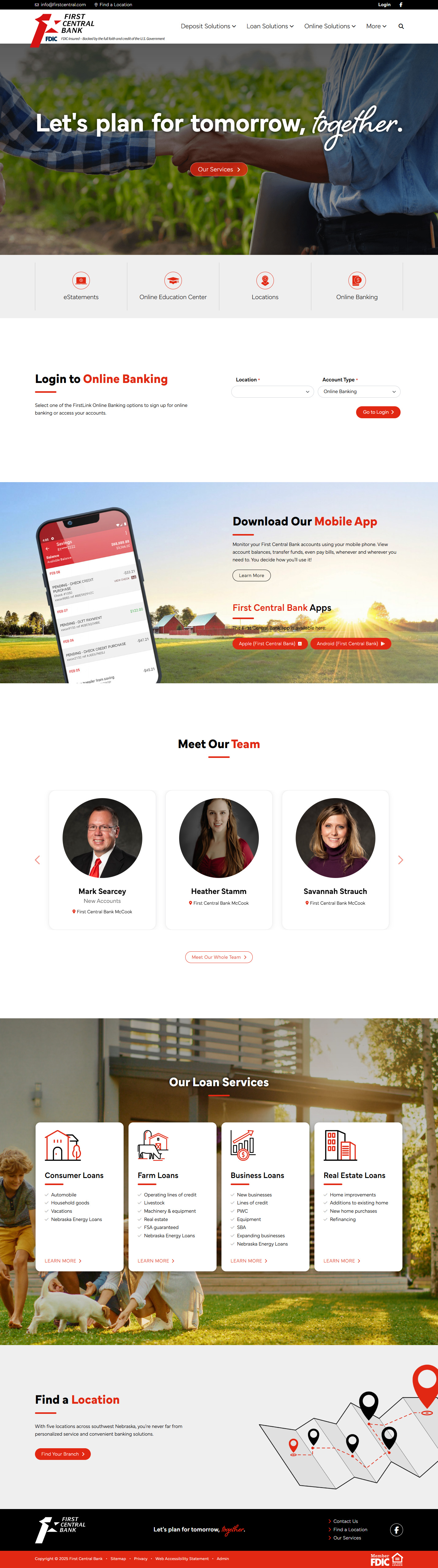 First Central Bank home page