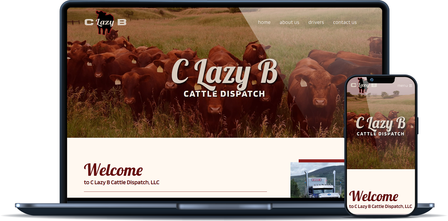 C Lazy B Cattle Dispatch desktop and mobile sites