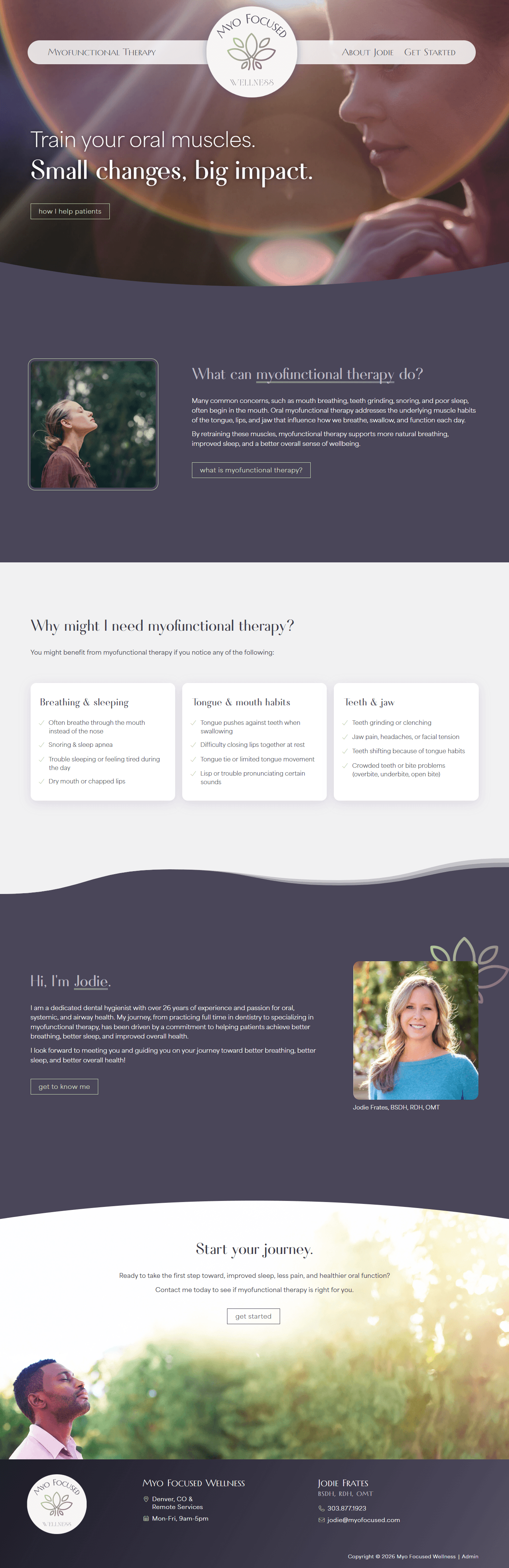 Myo Focused Wellness home page