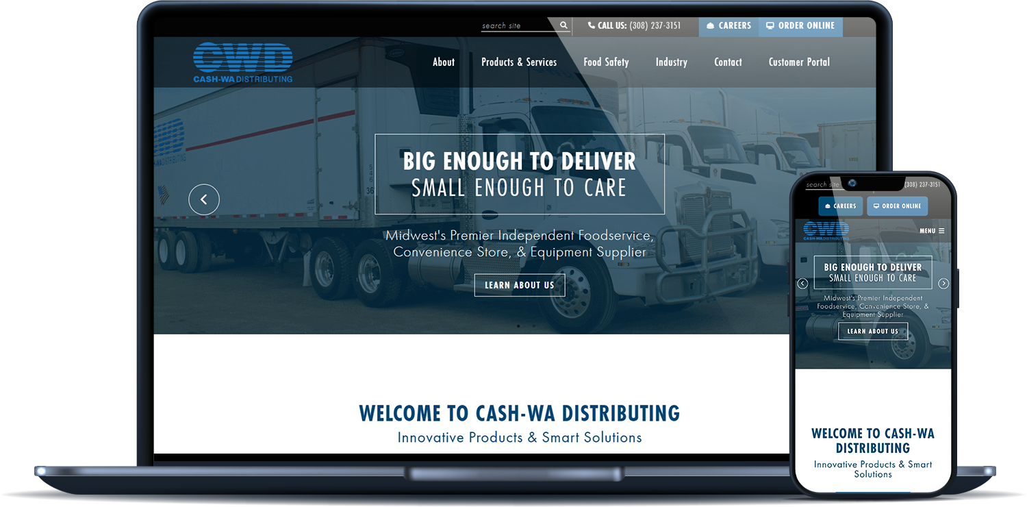 Cash-Wa Distributing desktop and mobile sites