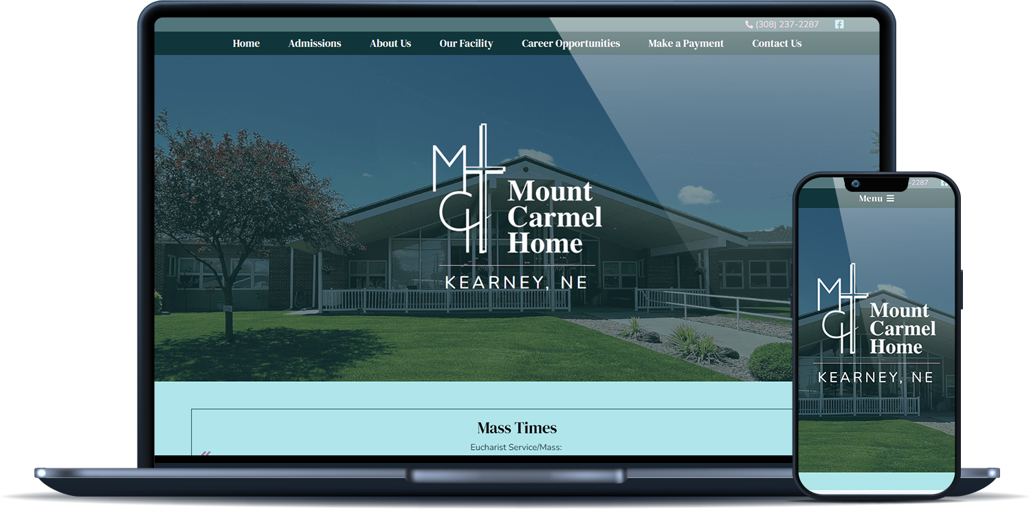 Mount Carmel Home desktop and mobile sites